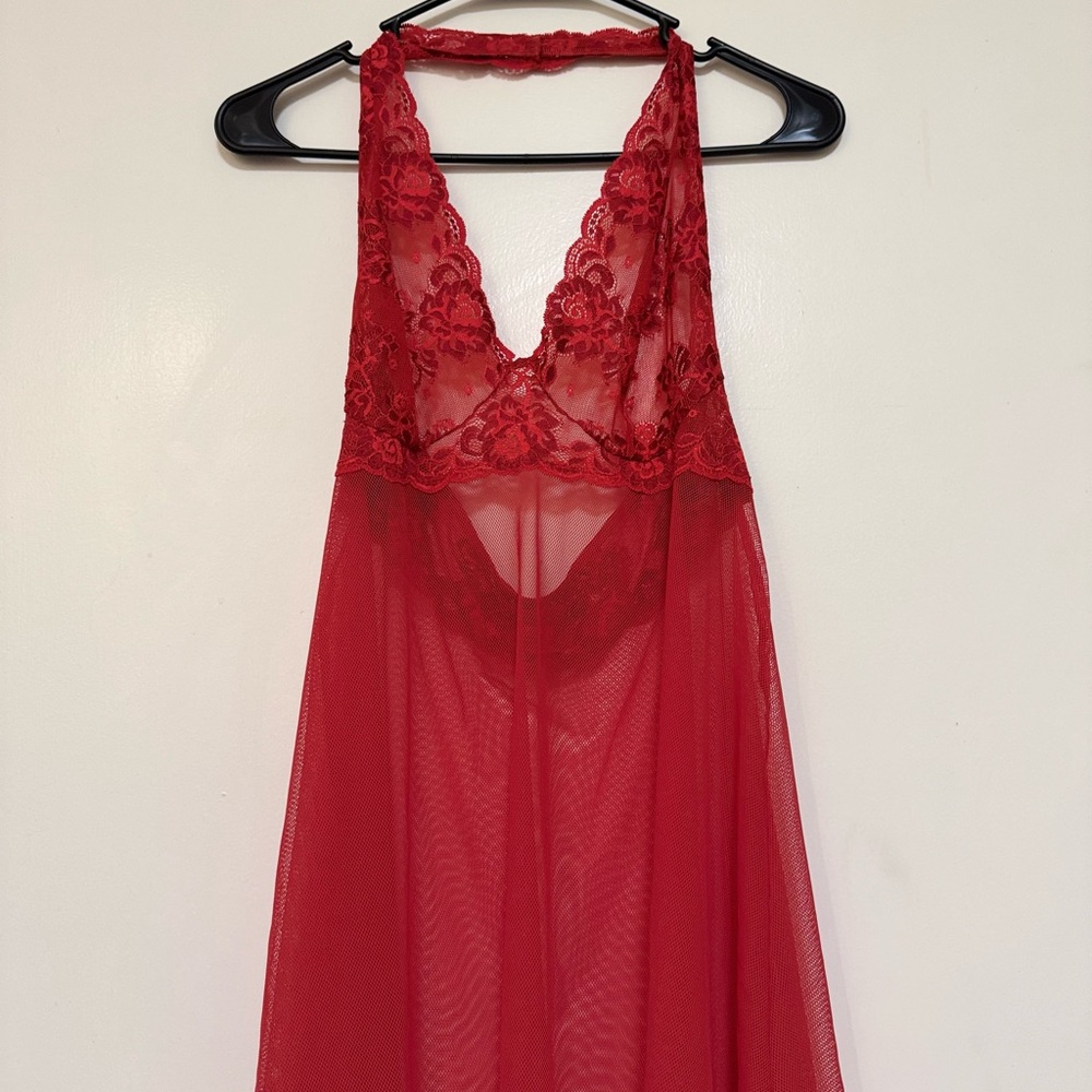 Victoria's Secret Red Lace Chemise